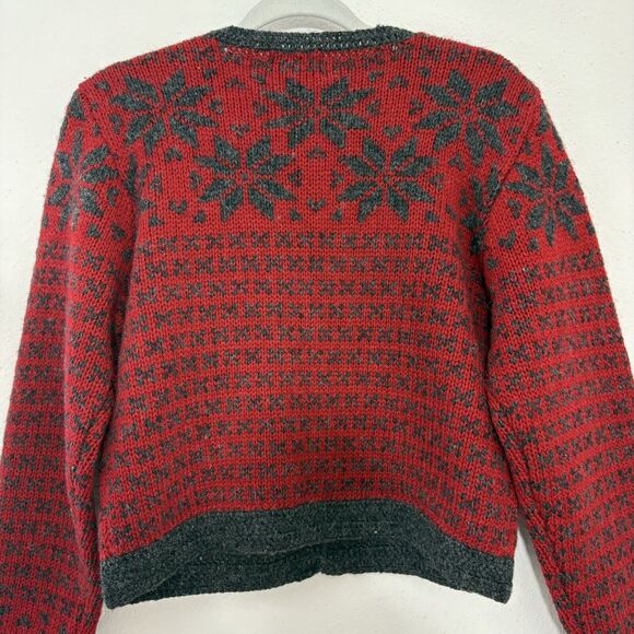 VTG American Eagle Womens Fair Isle Shetland Wool Cardigan Sweater Size S Y2K - Picture 7 of 7